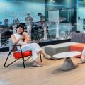 Belden - Lorong Chuan | Product Seen: [Elberta Lounger, Uno Coffee Table – Dia700 - (Sintered), & Customising Pouf/Sofa]